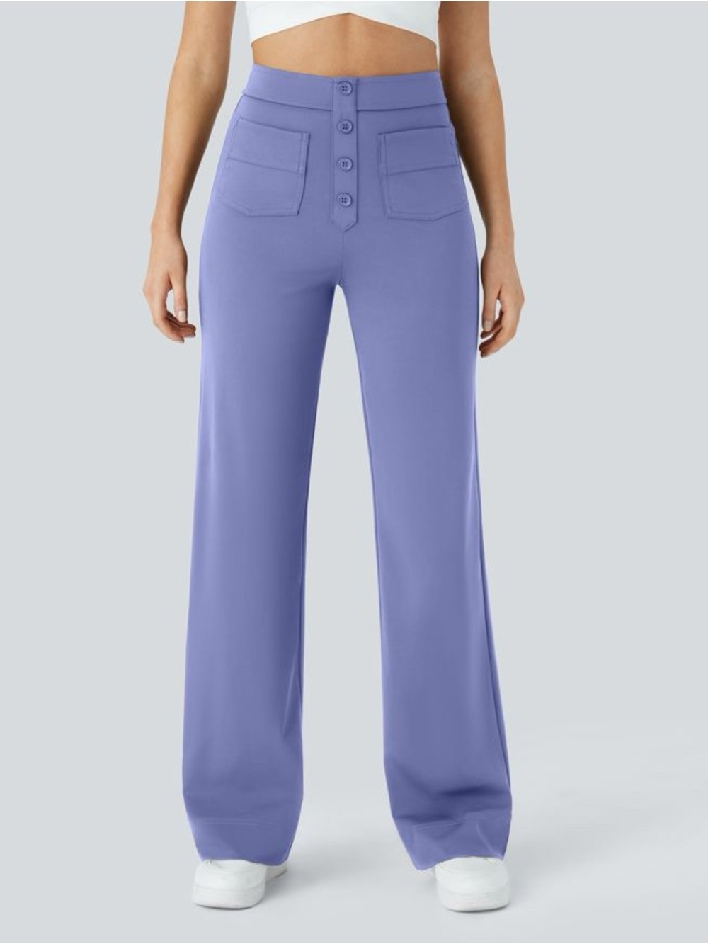 NWT Halara DayStretch High Waisted Pockets Straight Leg Casual Pants - size L